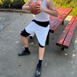 NIKE AIR JORDAN MEN BASKETBALL SHORTS UC BERKELEY CAL BEARS C DRI FIT WHITE JOCK